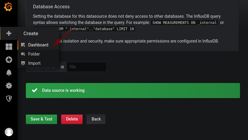 Grafana crear dashboard