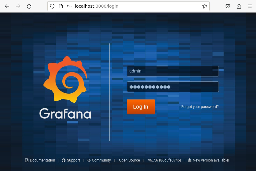 Grafana login